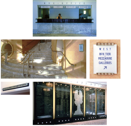 Bass Perfromance Hall, lobby and donor recognition project photos